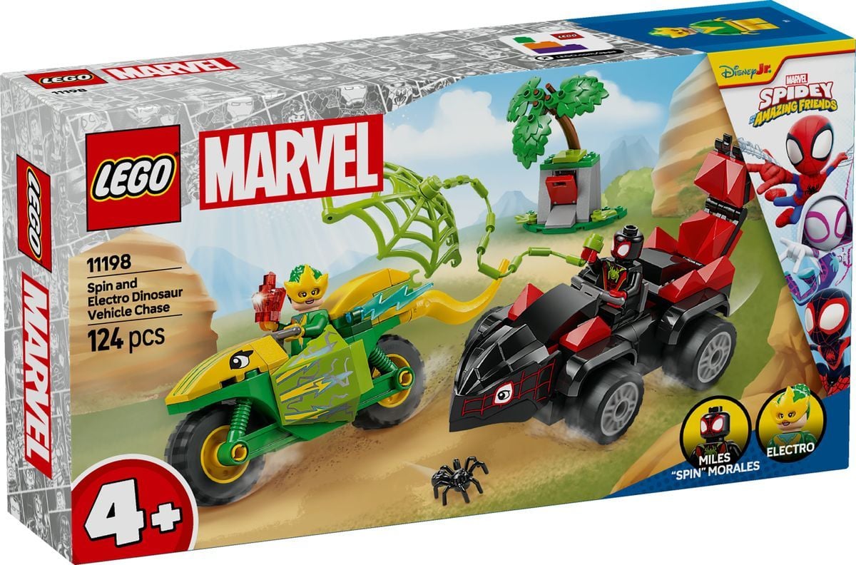 11198 LEGO® Marvel Actionspaß mit Spin und Electro in ihren Dino-Flitzern