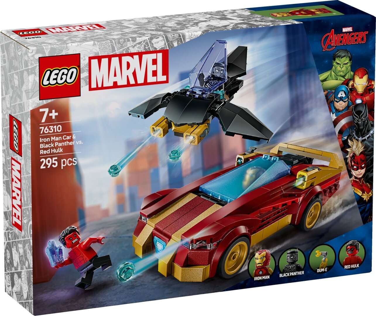 76310 LEGO® Marvel Iron Man Auto und Black Panther vs. Red Hulk