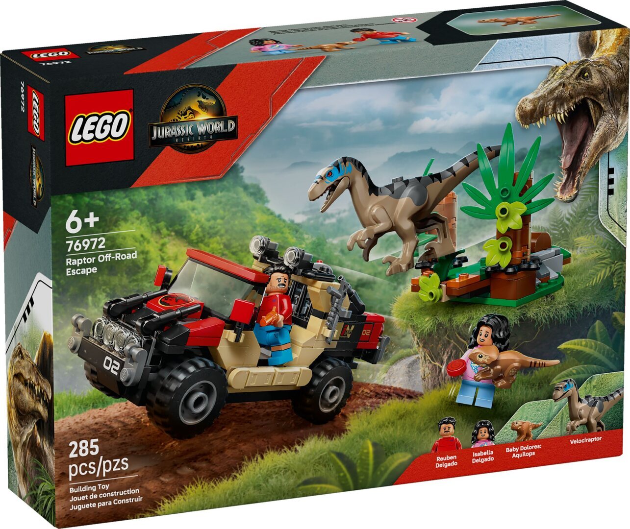 76972 LEGO® Jurassic World Raptor: Verfolgungsjagd mit dem Geländewagen